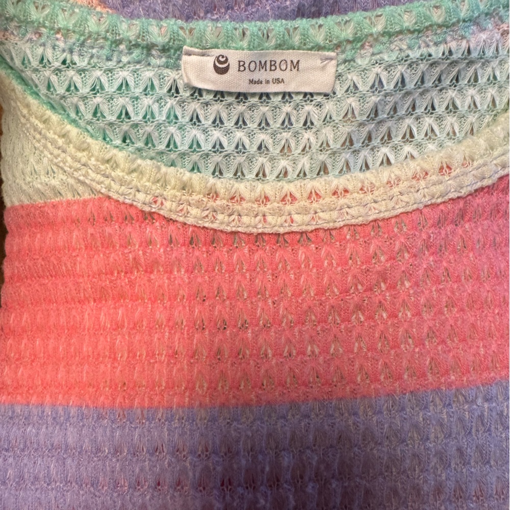 BomBom Women's Multicolor Waffle Knit Top